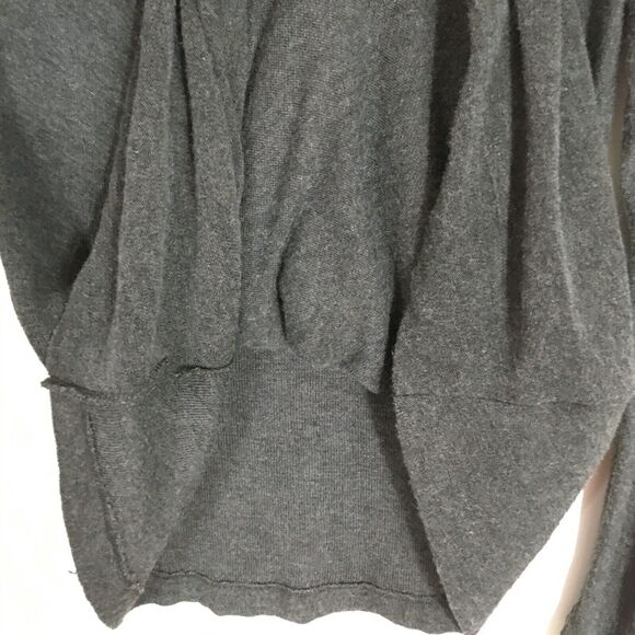 Free People Miss Rose Draped Front Jersey Knit Blouse Dark Grey Heather Wrap XS - Picture 11 of 16